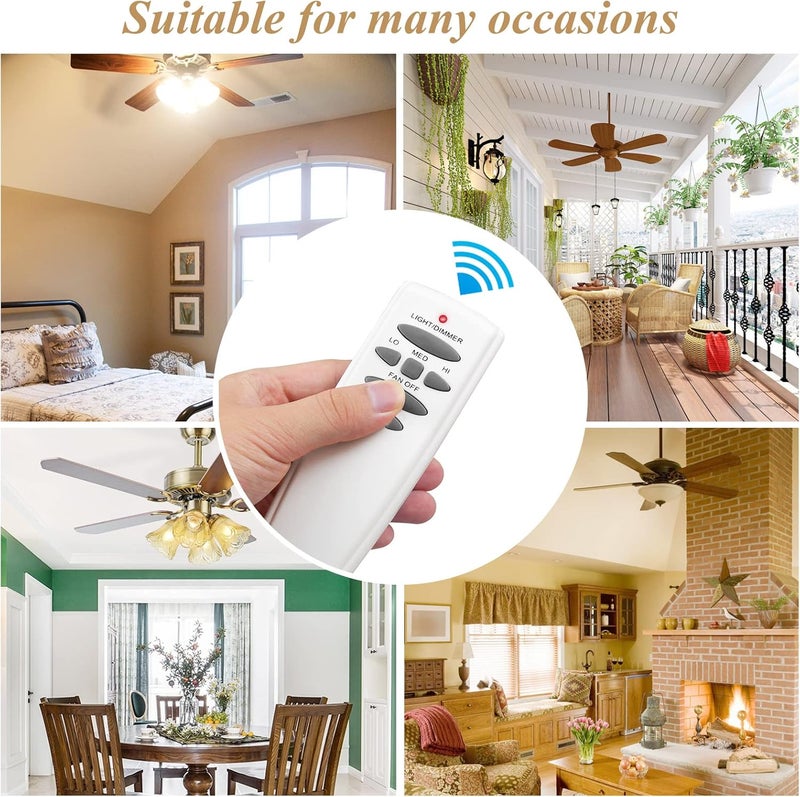 Prichor Ceiling Fan Remote Control with Reverse, Remote Control with Dimmer Replacement for Hampton Bay, Hunter, Compatible UC7078T CHQ8BT7078T CHQ7078T UC7848T L3HMAY97FANHD RR7078TR L3H2003FANHD Fan-HD HD6 - Image 3